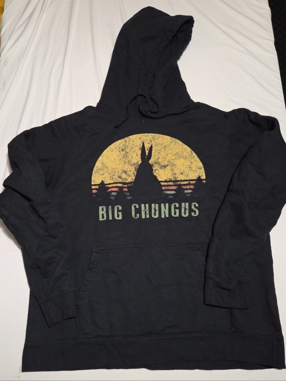 Port & company mens large big chungus black hoodie #17